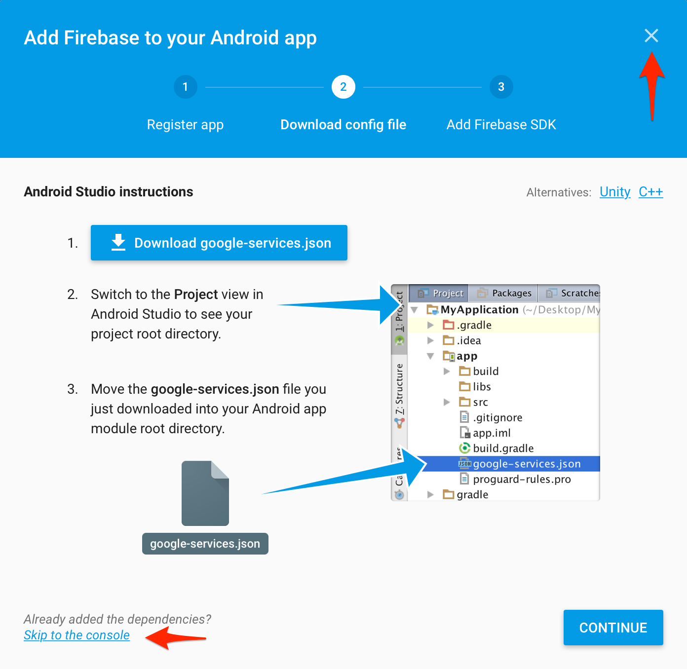 Enter Android project details