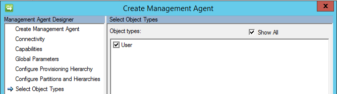 Select Object Types for Exchange PowerShell Connector