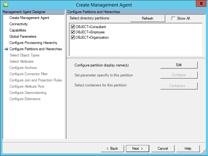 Select Partitions for FlatFile PowerShell Connector